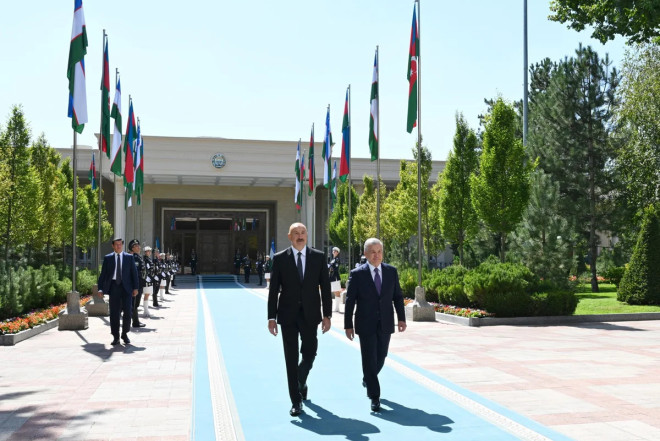 Daşkənddə İlham Əliyevin rəsmi qarşılanma mərasimi oldu - Fotolar 