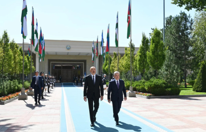 Daşkənddə İlham Əliyevin rəsmi qarşılanma mərasimi oldu - Fotolar 