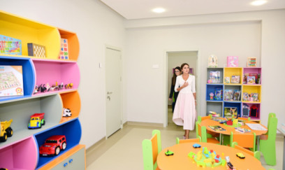 Mehriban Əliyeva Bakıda yeni körpələr evi-uşaq bağçasının açılışında - FOTOLAR