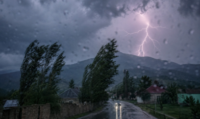 Rayonlara yağış yağdı, külək gücləndi