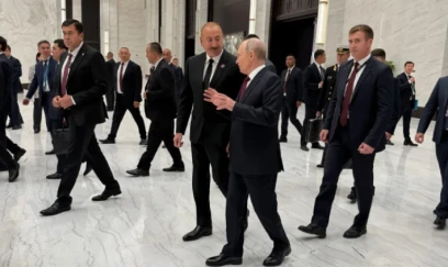 İlham Əliyev Bişkekdə Vladimir Putin ilə söhbət etdi - FOTOLAR