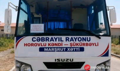 Cəbrayılda kəndlərarası avtobus marşrutu açıldı - FOTO 