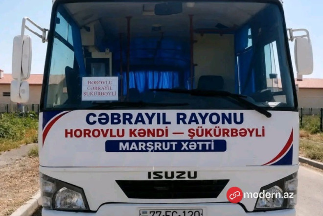 Cəbrayılda kəndlərarası avtobus marşrutu açıldı - FOTO 