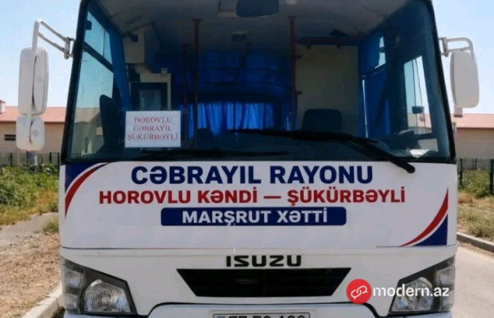 Cəbrayılda kəndlərarası avtobus marşrutu açıldı - FOTO 