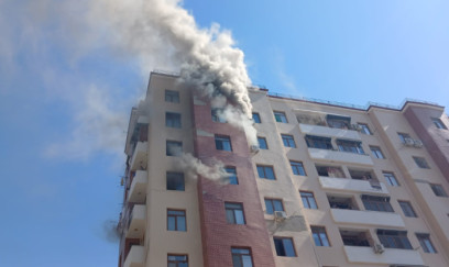 Mingəçevirdə binadakı yanğın söndürüldü 