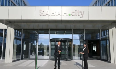 İlham Əliyev “SABAH.city”nin açılışında 
