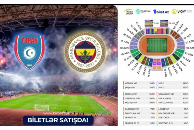 “Turan Tovuz” – “Fənərbaxça” matçının biletləri satışda 