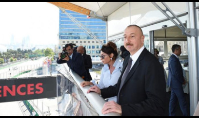 Prezident və ailəsi Formula-1 yarışını izləyirlər 