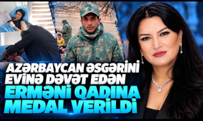 Azərbaycan əsgərini evinə dəvət edən erməni qadına medal verildi 