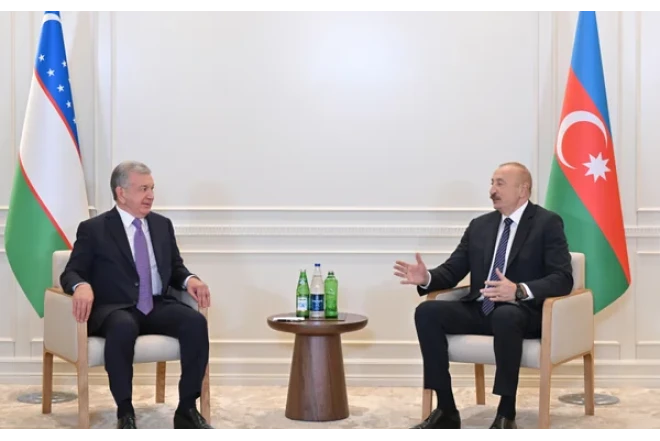 İlham Əliyev Özbəkistan Prezidenti ilə görüşüb 