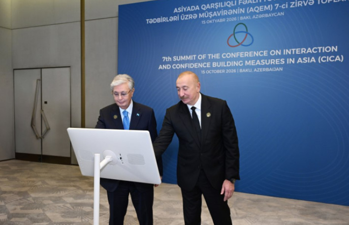 Azərbaycan və Qazaxıstan prezidentləri Trans-Xəzər Fiber-Optik Kabel Xəttinin açılışını etdilər – FOTO