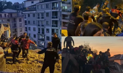 Türkiyədə yaşayış binası çökdü: Ölən və yaralanan var