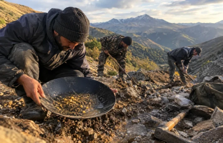 Lerikdə qanunsuz qızıl axtaranlara qarşı əməliyyat: Ölən var - FOTO